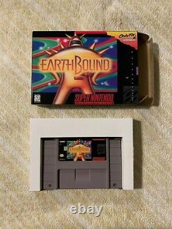 Earthbound Snes Super Nintendo Authentic Cart & Repro Box Enregistre Encore