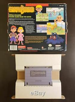 Earthbound Super Nintendo Snes Cartouche De Jeu Box Et Insérer Nettoyer Vg