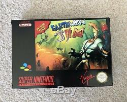 Earthworm Jim New Mint Collectionneurs Super Nintendo Snes Boxed Pal Cib
