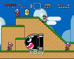Ensemble De Système De Jeu Vidéo Super Nintendo Snes Console Avec Chariot Super Mario World