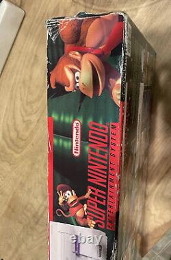 Ensemble Donkey Kong Country Super Nintendo SNES avec boîte, console, jeu, câbles OEM CIB