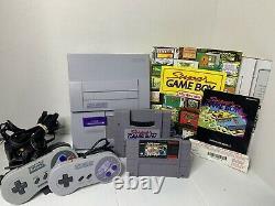 Euc Rare Super Nintendo Nes Game Boy Set Beautiful Box Snes Mario Toutes Les Étoiles Livre