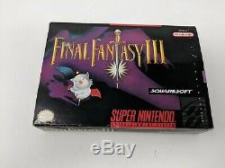 Final Fantasy 3 Super Nintendo Snes Complet En Boîte Jeu Cib Avec Manuel Travaux