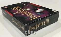 Final Fantasy III 3 Super Nintendo Snes Cib Boîte Complète Manuelle Carte Affiche Nice