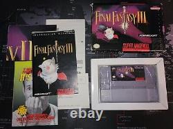 Final Fantasy III 3 (super Nintendo Snes, 1994) Cib Complet Avec Affiche