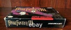 Final Fantasy III 3 (super Nintendo Snes 1994) Cib Complet Avec Le Manuel De La Carte Reg