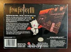 Final Fantasy III 3 (super Nintendo Snes 1994) Cib Complet Avec Le Manuel De La Carte Reg