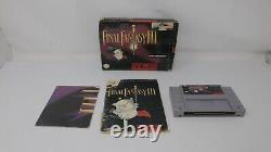 Final Fantasy III (Super Nintendo, 1994) Boîte SNES, Jeu, Manuel, AFFICHE TESTÉE