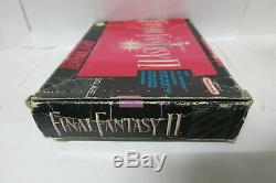 Final Fantasy II 2 II Ff Super Nintendo Snes Manuel Rpg Carte Complete Box Cib Lot