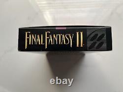 Final Fantasy II 2 Super Nintendo Snes Cib Cart Box Inserts Manuels Affiche Reg
