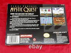 Final Fantasy Mystic Quest Super Nintendo Snes Jeu Vidéo Boîte Ouverte Complète 1992