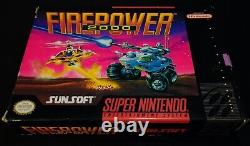 Firepower 2000 Sunsoft Authentic Super Nintendo Snes Exmt+ Cond Complete N Boîte
