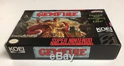 Gemfire (super Nintendo Snes) Cib 100% Complet Mint Gem Near Fire Koei