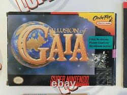 Illusion De Gaia Super Nintendo Snes Jeu Cib Boîte Complète Affiche De Carte Manuelle