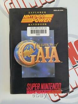 Illusion De Gaia Super Nintendo Snes Jeu Cib Boîte Complète Affiche De Carte Manuelle
