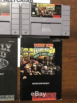 Jeux Vidéo 3-snes Super Nintendo Donkey Kong Country 1,2, Family Feud Withmanuals