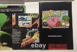 Kirby's Dreamland 3 Super Nintendo Snes Cib 100% Complet Près De La Monnaie