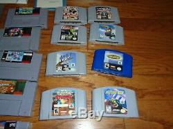 Lot De 24 Jeux Nes Snes N64 Mario Aerobiz Talespin Pokemon Nintendo 64 Super