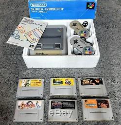 Lot Nintendo Super Famicom (snes) Jap 2 Manettes En Boite + 6 Jeux Ntsc-j