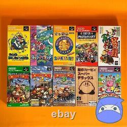 Lot de 10 jeux Nintendo Super Famicom Mario Donkey Kirby avec boîte SNES SFC Japan