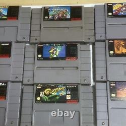 Lot de Super Nintendo (9) jeux SNES Super Mario World Mario Kart Wario Vintage FS