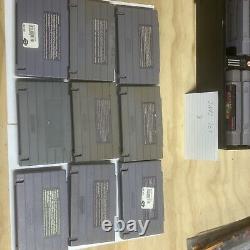 Lot de Super Nintendo (9) jeux SNES Super Mario World Mario Kart Wario Vintage FS