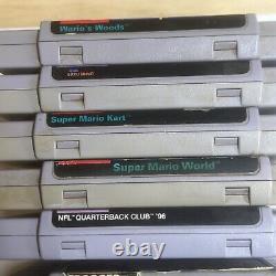 Lot de Super Nintendo (9) jeux SNES Super Mario World Mario Kart Wario Vintage FS