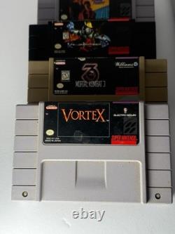 Lot de console Super Nintendo SNES avec 1 manette, 9 jeux, fonctionne parfaitement