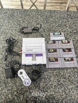 Lot de console de système Super Nintendo SNES testé et fonctionnel avec 7 jeux SNS-001 Mario