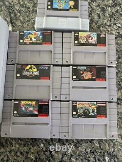 Lot de console de système Super Nintendo SNES testé et fonctionnel avec 7 jeux SNS-001 Mario