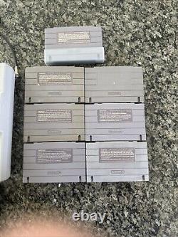 Lot de console de système Super Nintendo SNES testé et fonctionnel avec 7 jeux SNS-001 Mario