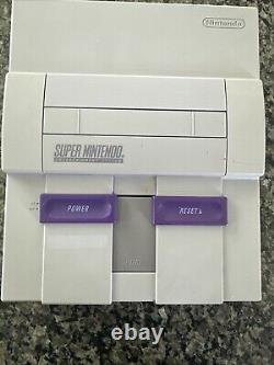 Lot de console de système Super Nintendo SNES testé et fonctionnel avec 7 jeux SNS-001 Mario