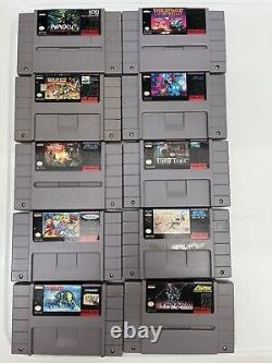 Lot de jeux Super Nintendo authentiques peu communs/rares (10 au total)