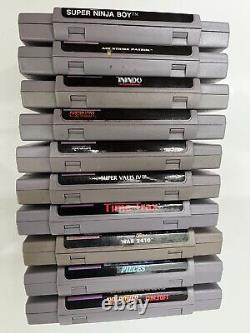 Lot de jeux Super Nintendo authentiques peu communs/rares (10 au total)
