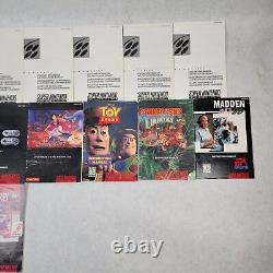 Lot varié de manuels/d'inserts de jeux vidéo (SNES Super Nintendo Entertainment System)