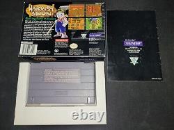 Lune des moissons Natsume Authentique Super Nintendo SNES en condition EXMT COMPLET avec boîte