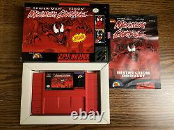 Maximum Carnage Super Nintendo Snes 1994 Orig Box! Manuel! Voir Les Photos! Spiderman