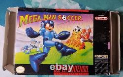Mega Man Soccer Super Nintendo Snes Cib Complet En Boîte Avec Carte D'immatriculation