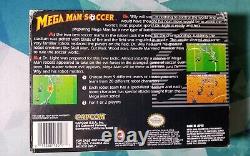 Mega Man Soccer Super Nintendo Snes Cib Complet En Boîte Avec Carte D'immatriculation