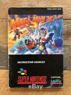 Mega Man X3 Pal Super Nintendo, Snes, Vendeur Américain, Complet Avec Box Et Manuel Cib