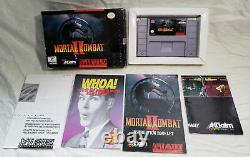 Mortal Kombat II 2 Snes Authentic Boîte Complète Affiche Manuelle Cib Super Nintendo