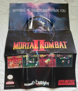 Mortal Kombat II 2 Snes Authentic Boîte Complète Affiche Manuelle Cib Super Nintendo