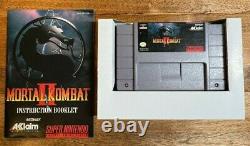 Mortal Kombat II Super Nintendo Snes Boîte Complète Jeu Manuel
