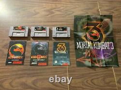 Mortal Kombat I+ii+iii, 1+2+3 (super Nintendo, Snes) Jeux Authentiques + Manuels