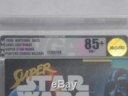New Super Star Wars Super Nintendo Jeu Vga 85+ Nm + Gold Graded Snes Starwars