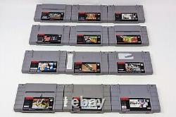 Nintendo SNES Lot de 12 Jeux Football Dino City Wayne's World Baseball Testés