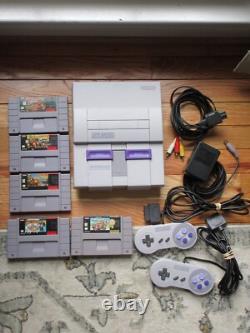 Pack Console Super Nintendo SNES DKC 123, Mario Kart, 100% OEM excellent état