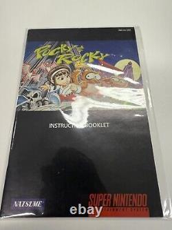 Pocky & Rocky Manuel en État PRÈS DE MINT (SNES Super Nintendo)