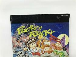Pocky & Rocky Super Nintendo Snes Manuel De Remplacement Original Seulement Rare