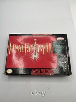 SNES Final Fantasy II 2 (Super Nintendo) Authentique Complet Avec Manuel Sans Carte